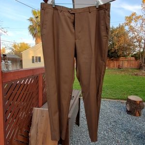 Santorelli Men's Slacks. Italy. Size 42. Wool. Dry Clean. Tobacco Brown.